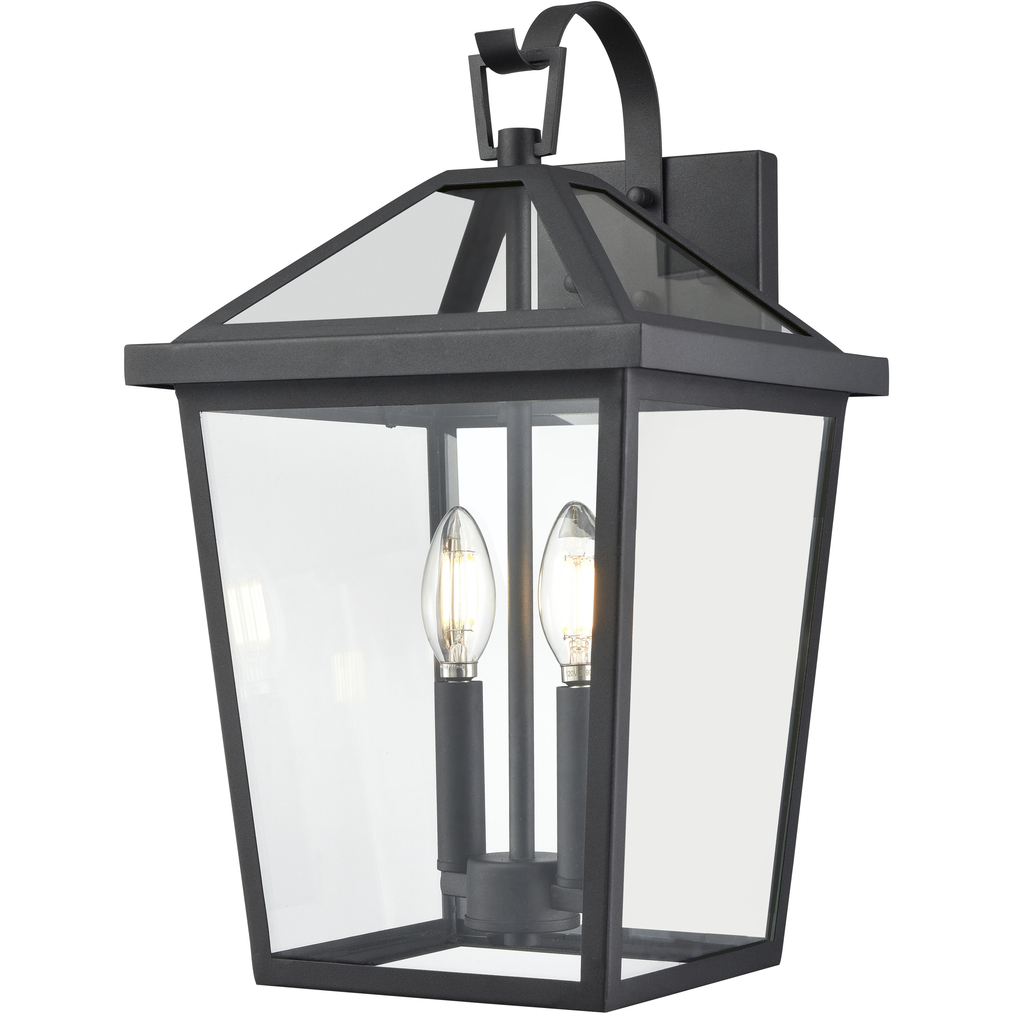 Mensun 2 Light 17.5 inch Textured Black Outdoor Wall Sconce